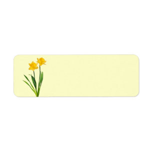 Etiqueta Narcisos amarillos de la primavera - plantilla del
