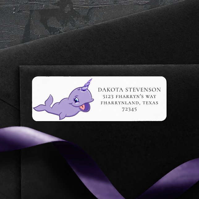 Etiqueta Narwhal Purple | Dirección Lilac Magical Sea Unico (Subido por el creador)