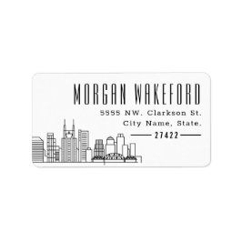 Etiqueta Nashville Modern Deco Skyline Large