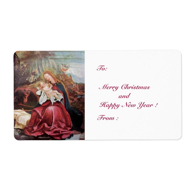 ETIQUETA NATIVIDAD CON ÁNGELES - MAGIA DE NAVIDADES (Frente)