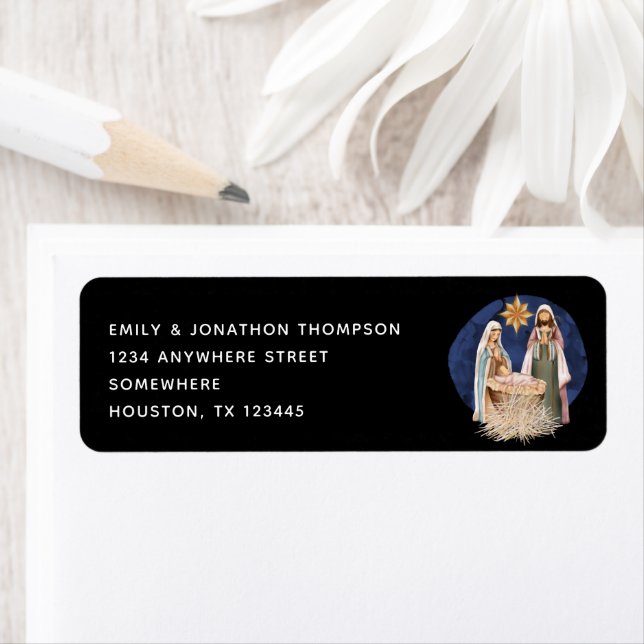 Etiqueta Natividad Nombre Devolver Dirección Navidades Negr (In situ)