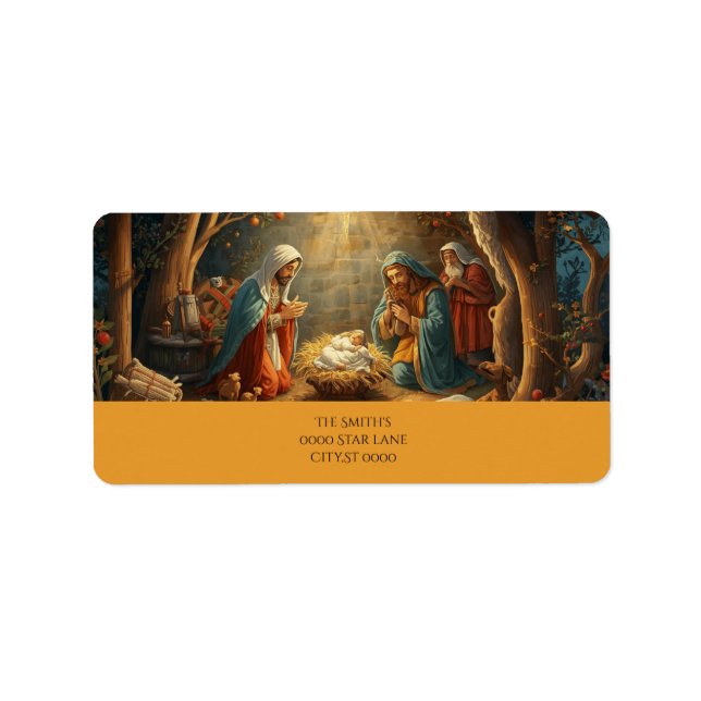 Etiqueta Nativity Scene address  (Frente)