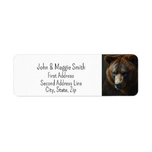 Etiqueta Naturaleza del oso marrón Arte animal