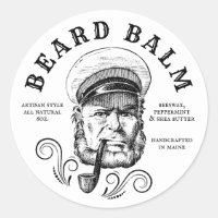 Etiqueta naumática de bálsamo de barba casera