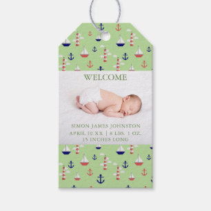 Etiqueta náutica linda del regalo de la invitaci
