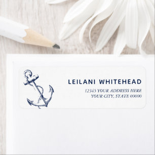 Etiqueta Nautical Anchor Baby Shower Label
