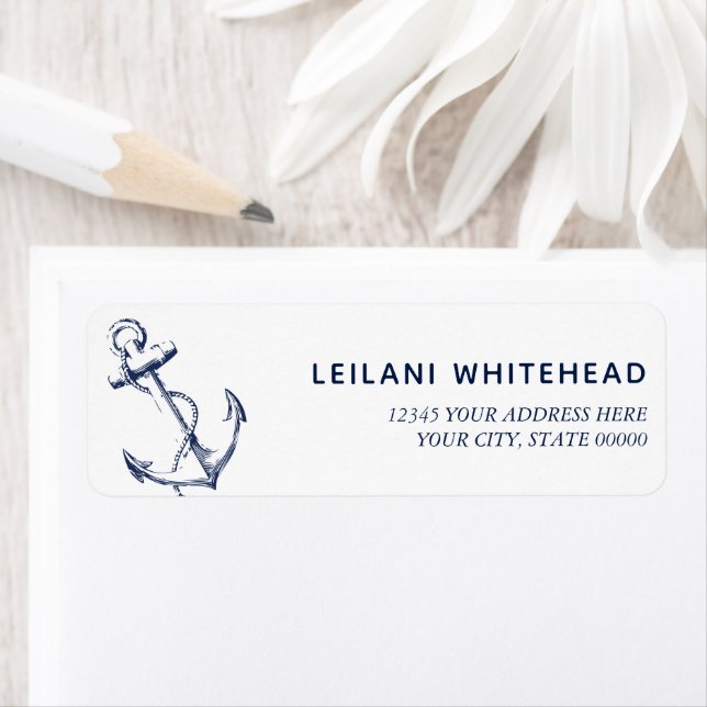 Etiqueta Nautical Anchor Baby Shower Label (In situ)