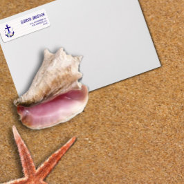 Etiqueta Nautical Floral Stripes Wedding Return Address