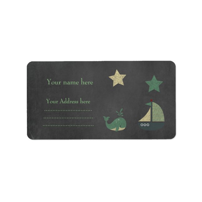ETIQUETA NAUTICAL THEME ADDRESS LABEL (Frente)