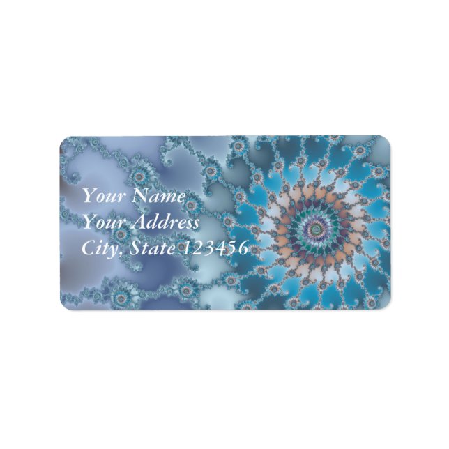 Etiqueta Nautilus - Arte fractal (Frente)