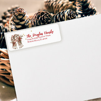 Etiqueta Navidad acogedora vintage | Dirección de devolució