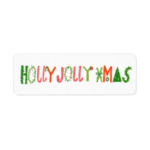 Etiqueta NAVIDAD ALegre FESTIVO DE NAVIDAD Lindo Dibujado a