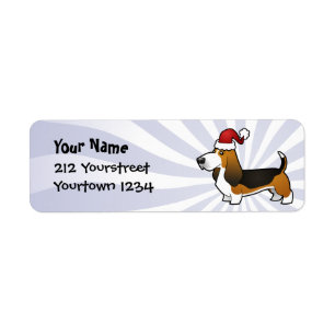 Etiqueta Navidad Basset Hound