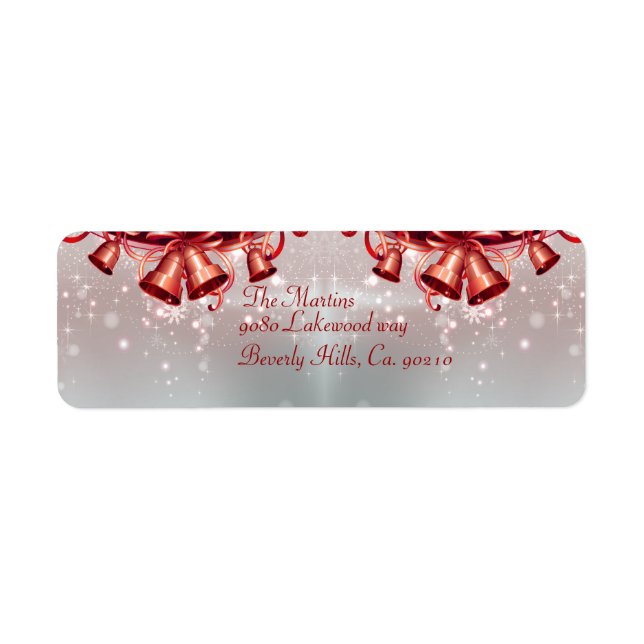 Etiqueta Navidad Belces en rojo y plata (Frente)