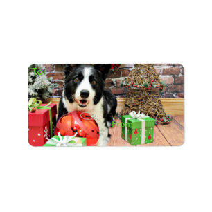 Etiqueta Navidad - border collie - Yaeger