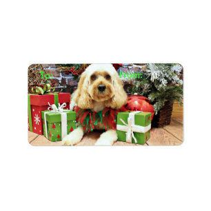 Etiqueta Navidad - Cockapoo - compinche