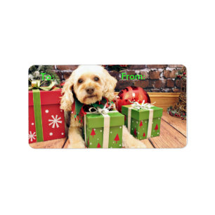 Etiqueta Navidad - Cockapoo - remolque