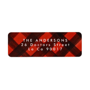 Etiqueta Navidad Cuadro Rojo Negro Pintura Moderna