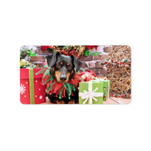 Etiqueta Navidad - Dachshund - Tanner
