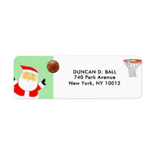 Etiqueta Navidad de baloncesto
