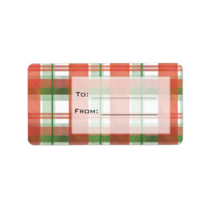 Etiqueta Navidad de Cuadros Madras