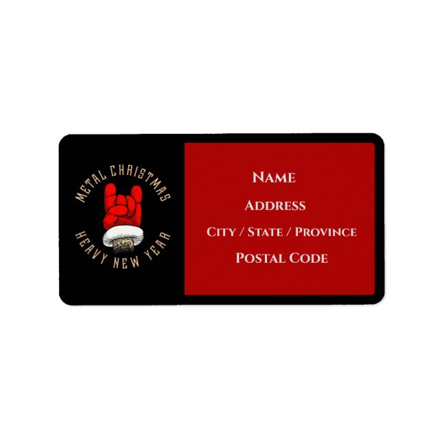 Etiqueta Navidad de Heavy Metal   (Frente)