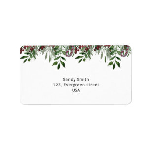 Etiqueta Navidad de hoja perenne 