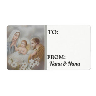 Etiqueta Navidad de la natividad personalizado