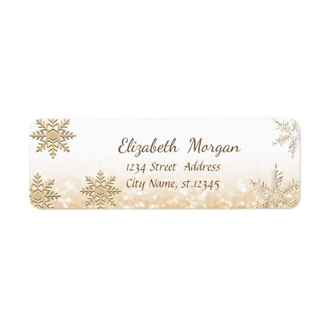 Etiqueta Navidad de moda,Copitos de nieve,Brillante (Frente)