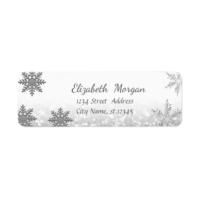 Etiqueta Navidad de moda,Copos de nieve,Brillante (Frente)
