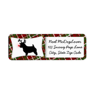 Etiqueta Navidad de Norwich Terrier