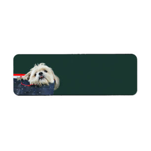 Etiqueta Navidad de Shih Tzu
