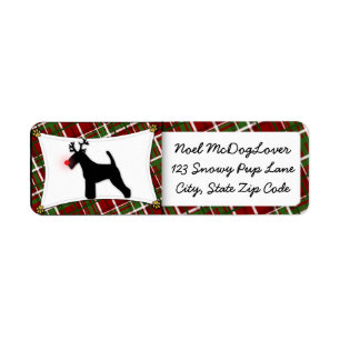 Etiqueta Navidad de Terrier galés