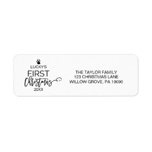 Etiqueta Navidad del mascota del árbol de navidad el primer