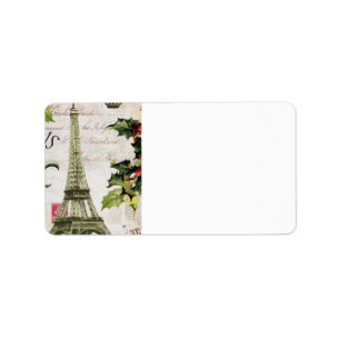 Etiqueta Navidad del vintage en París