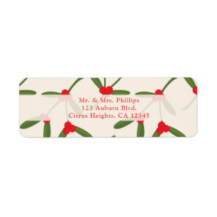 Etiqueta Navidad elegante bayas de invierno Fiesta