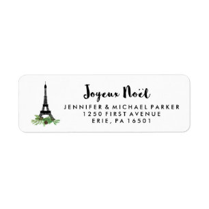 Etiqueta Navidad francés moderno de Joyeux Noel