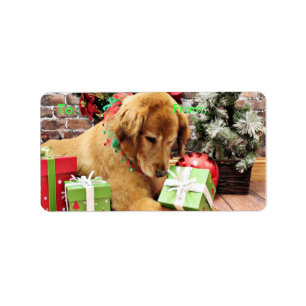Etiqueta Navidad - golden retriever - Addison