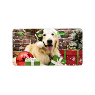 Etiqueta Navidad - golden retriever - el Hudson