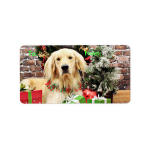 Etiqueta Navidad - golden retriever - Ozzy