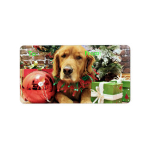 Etiqueta Navidad - golden retriever - Zoe