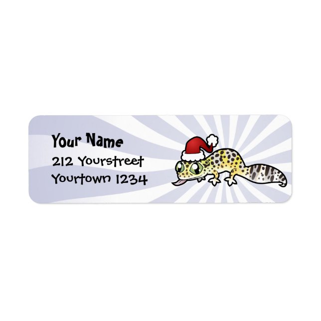 Etiqueta Navidad Leopard Gecko (Frente)