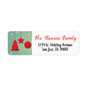 Etiqueta Navidad Ornamento Snowflake Festividad Roja