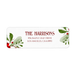 Etiqueta Navidad Personalizada con Bayas de Acebo