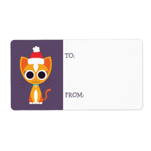 Etiqueta Navidad Purrl el gato