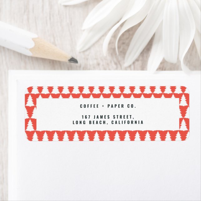 Etiqueta Navidad, rojo y moderno (In situ)