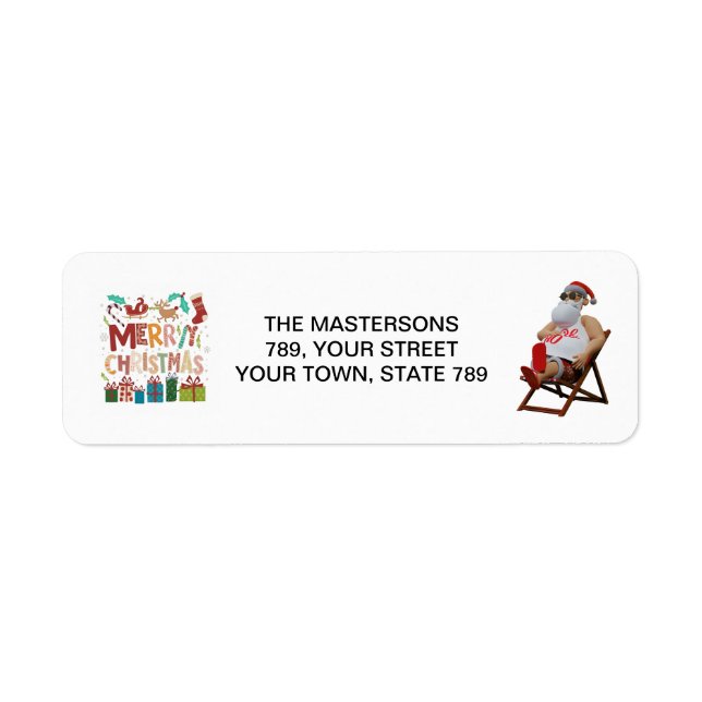 Etiqueta Navidad & Santa personalizables (Frente)