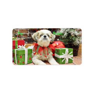 Etiqueta Navidad - Shih Tzu - Bailey