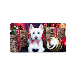 Etiqueta Navidad - Westie - Bella