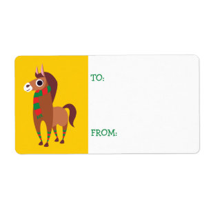 Etiqueta Navidad Zora el caballo